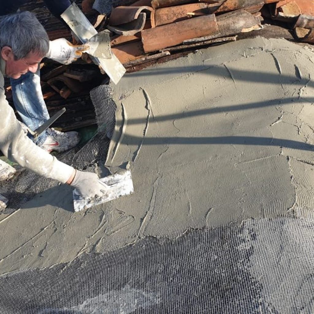 The roof gets repaired