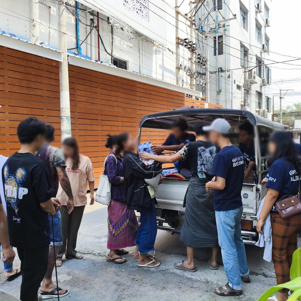 Verteilung von Lebensmittelpaketen