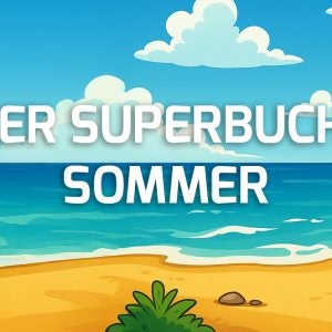 Gizmo am Strand für den Superbuch-Sommer.