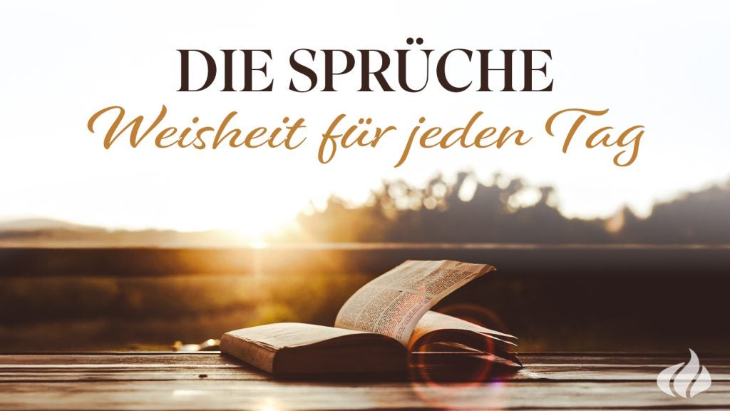 youversion_cover1_sprueche_v01 eine aufgeschlagene Bibel im Morgenrot; Bibelleseplan-Cover "Die Sprüche – Weisheit für jeden Tag"