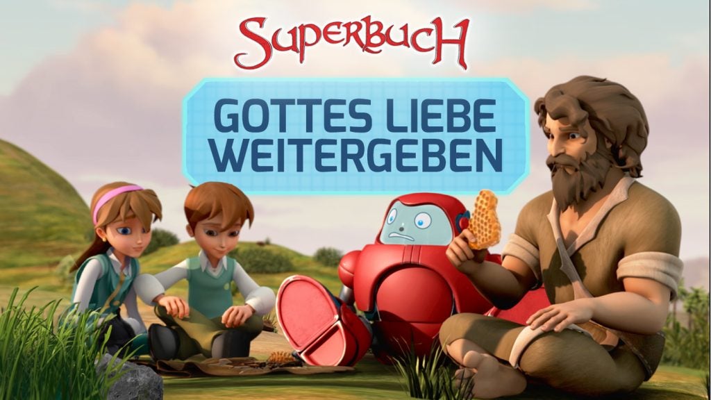 youversion_cover1b Superbuch-Freunde Chris, Joy und Gizmo mit Johannes dem Täufer; Cover zum Bibelleseplan "Gottes Liebe weitergeben"