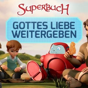 Superbuch-Freunde Chris, Joy und Gizmo mit Johannes dem Täufer