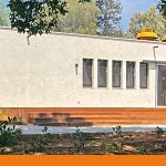 Ein neugebautes Haus im Kibbuz Nirim in Israel