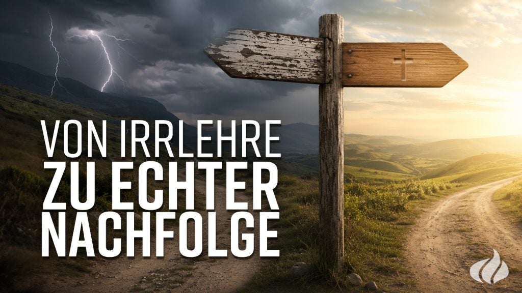 youversion_cover1_irrlehre-zu-nachfolge_v01 Cover zum YouVersion-Bibelleseplan "Von Irrlehre zu echter Nachfolge" zeigt einen Wegweiser, der in eine Richtung ins Licht und in die andere Richtung ins Dunkel führt